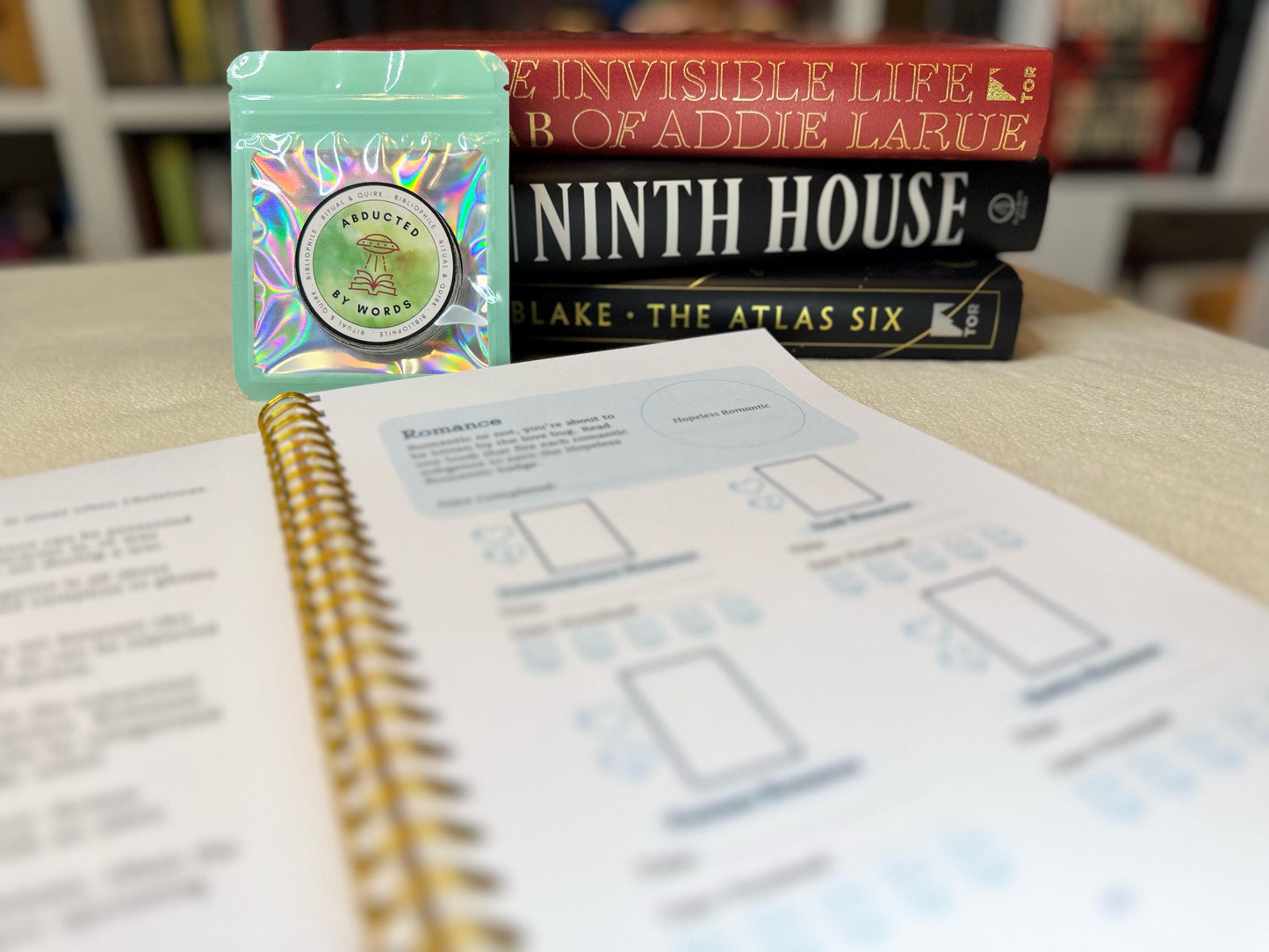 Reading Journal With Challenges, Book Tracker, Book Log, Gift for Readers, Booklover Gift, Bookish Notebook, Reader, w/ 29 Book Stickers