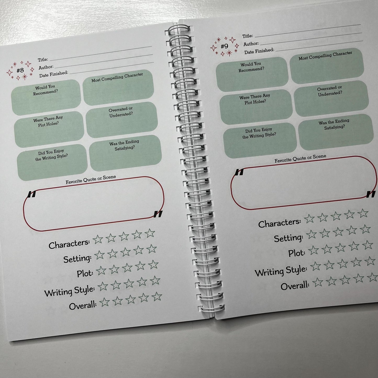 Reading Journal and Book Log | No Review Reading Journal w/ 3 Layout Options | 2025 Reading Journal | Book Review Journal | Reading Planner